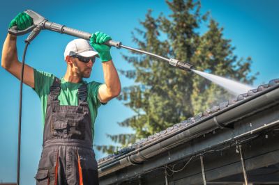 Power Washing a Roof and Gutters!